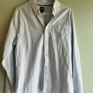GAP Blue and White Casual Button Down Shirt